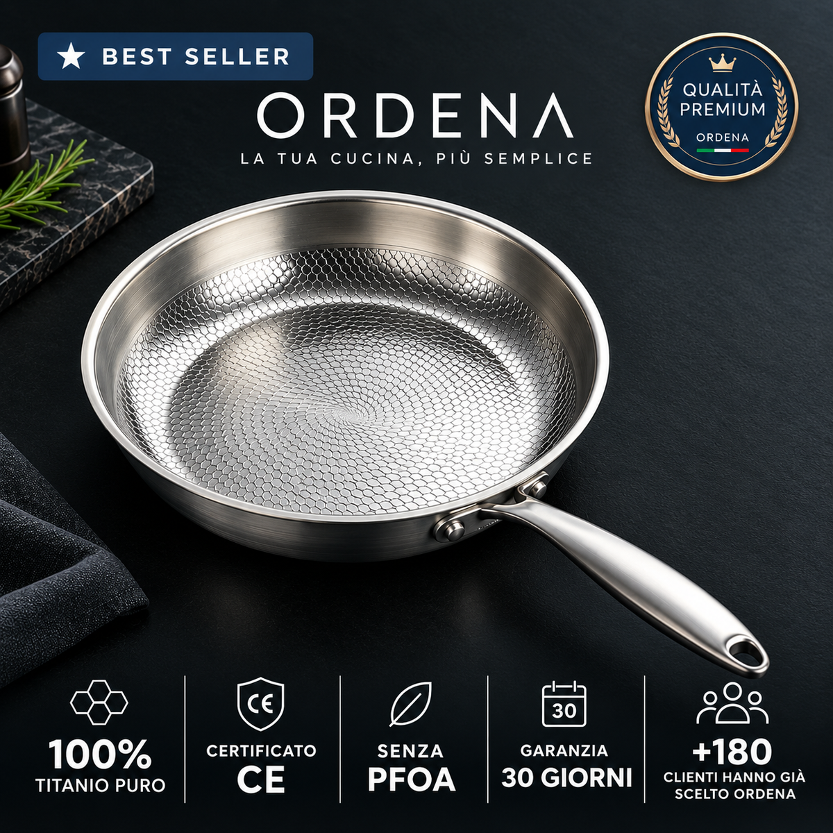 Ordena Titano — Padella 100% Titanio Puro